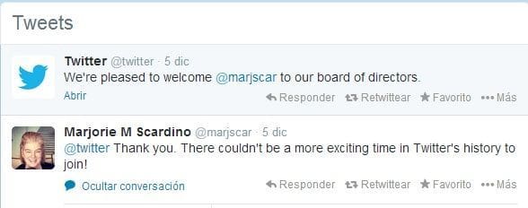 Marjorie Scardino, primera mujer en el directorio de Twitter